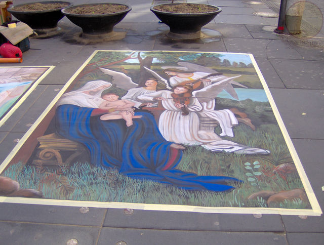 Domenica delle Palme 2013: concerto, madonnari e benedizione Cristo dipinto