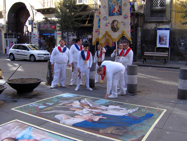 Domenica delle Palme 2013: concerto, madonnari e benedizione Cristo dipinto