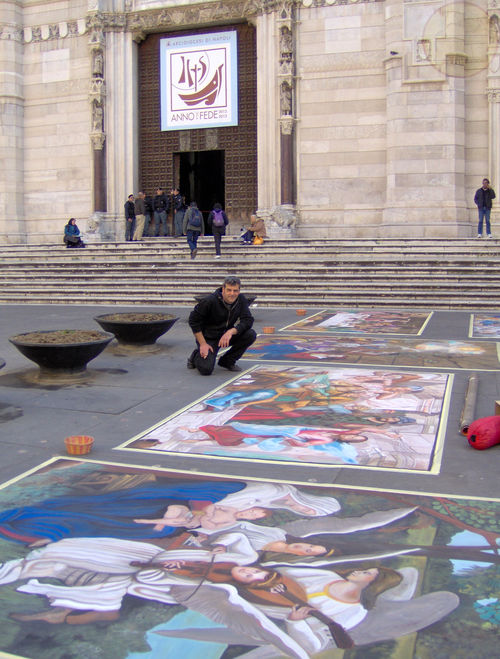 Domenica delle Palme 2013: concerto, madonnari e benedizione Cristo dipinto