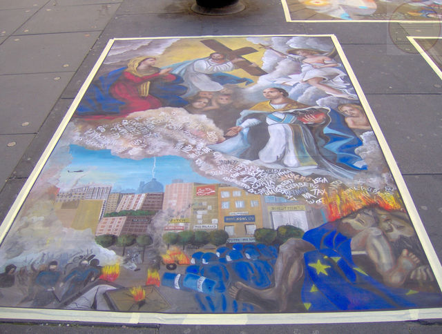 Domenica delle Palme 2013: concerto, madonnari e benedizione Cristo dipinto
