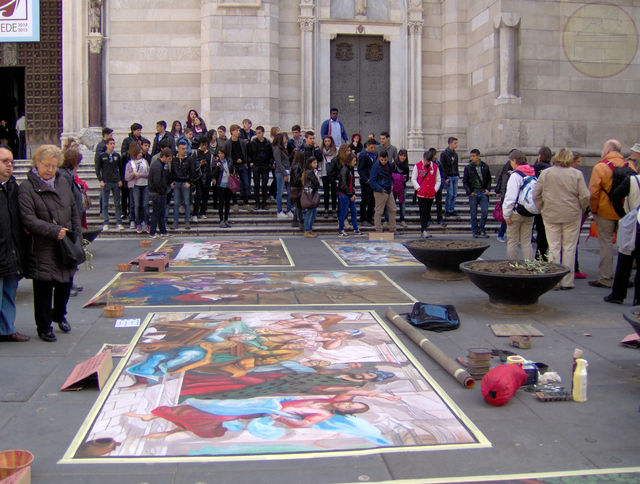 Domenica delle Palme 2013: concerto, madonnari e benedizione Cristo dipinto