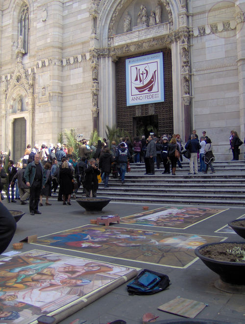 Domenica delle Palme 2013: concerto, madonnari e benedizione Cristo dipinto