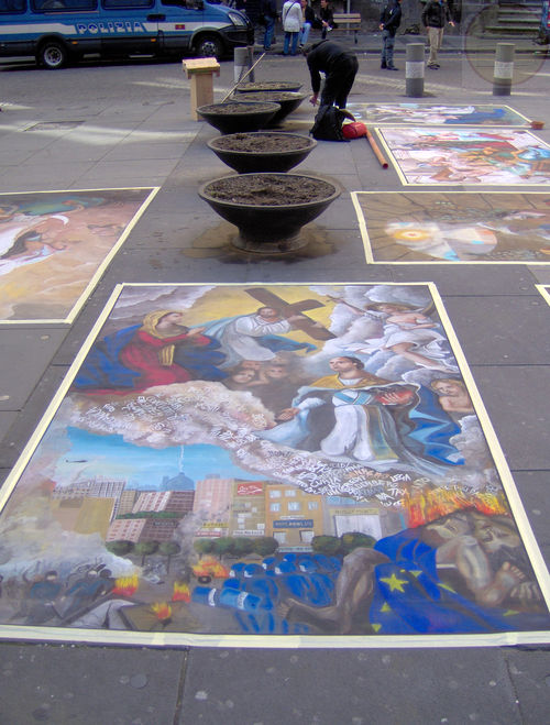 Domenica delle Palme 2013: concerto, madonnari e benedizione Cristo dipinto