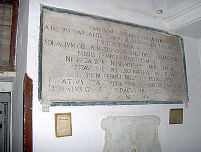 Chiesa di Santa Marta: lapide